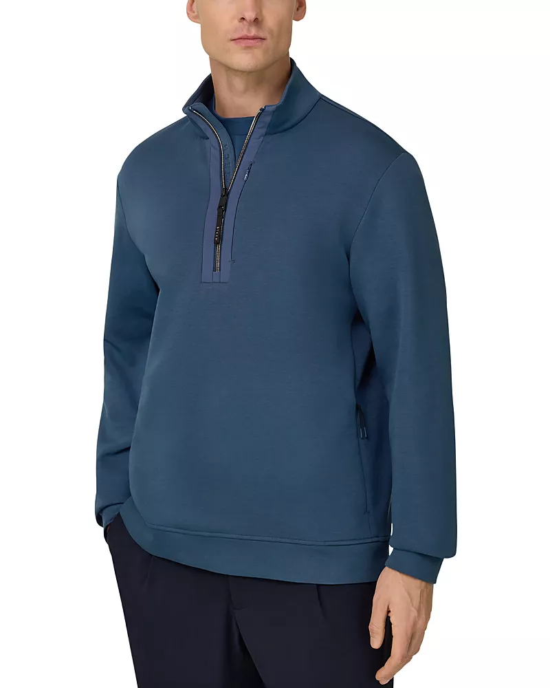 Boggi Milano Lightweight Scuba Half Zip Sweatshirt