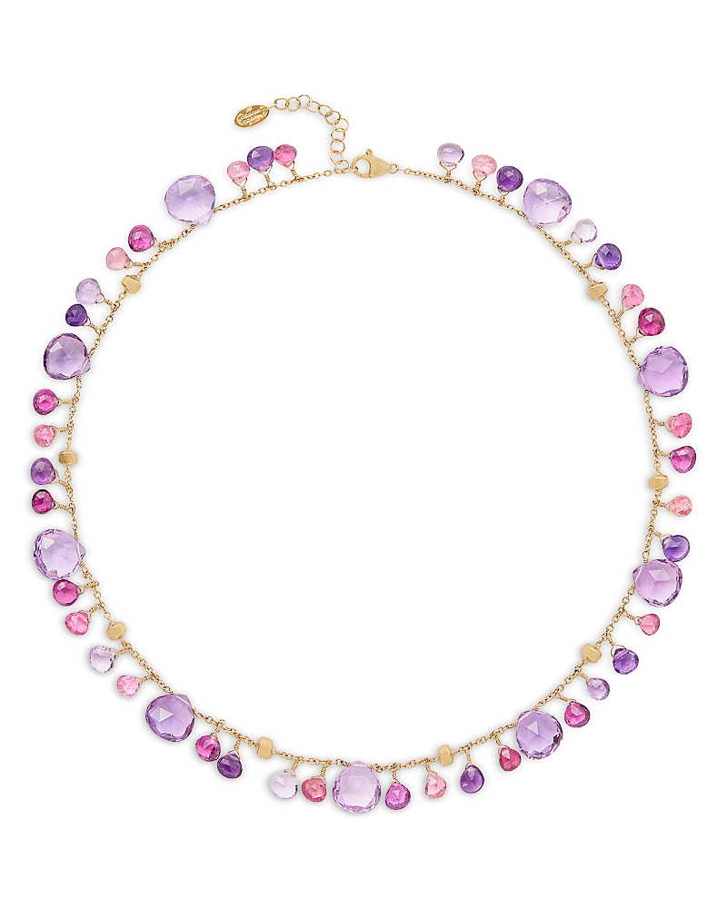 Marco Bicego 18K Yellow Gold Paradise Multi Gemstone Dangle Collar Necklace, 16.5