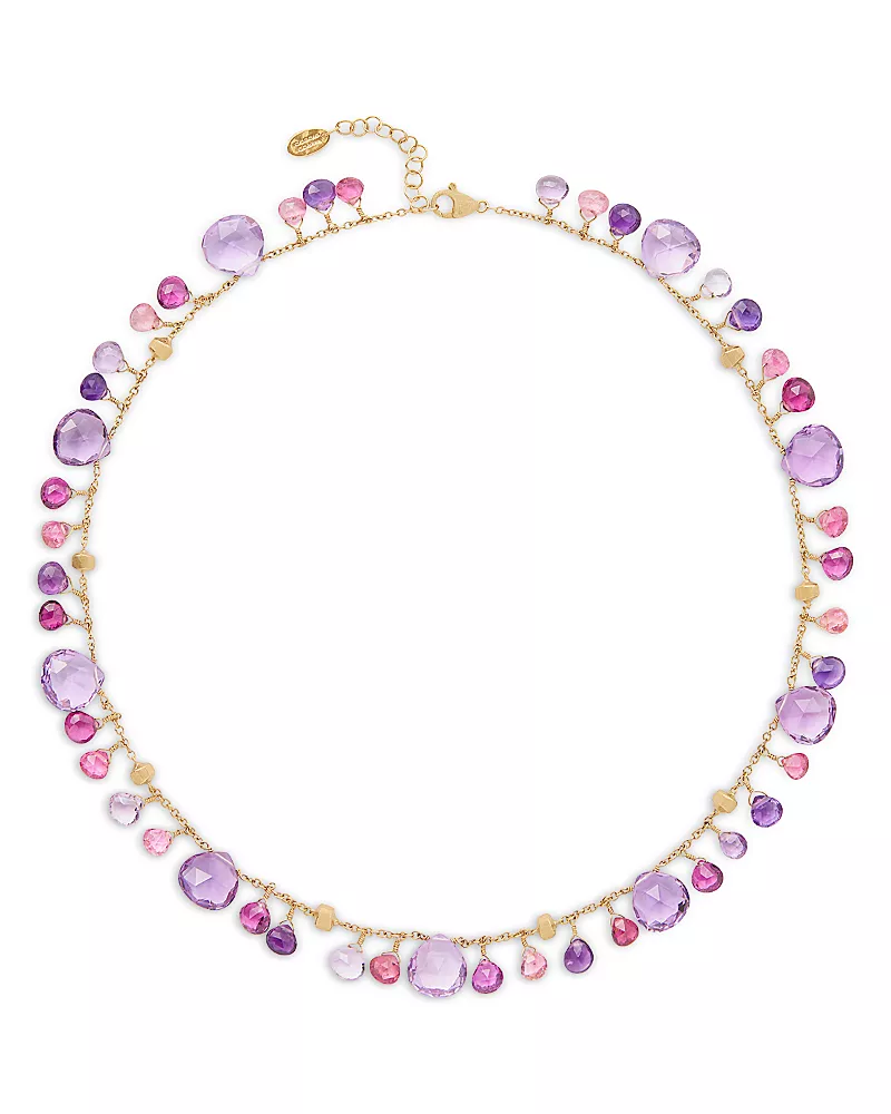 Marco Bicego 18K Yellow Gold Paradise Multi Gemstone Dangle Collar Necklace, 16.5