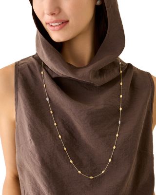 18K Yellow Gold Siviglia Diamond & Textured Link Long Chain Necklace, 36"