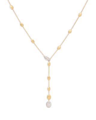 18K Yellow Gold Siviglia Diamond & Textured Larait Necklace, 18"