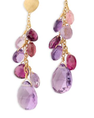 18K Yellow Paradise Multi Gemstone Chain Drop Earrings