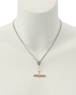 April Pav&eacute; T Bar Lariat Necklace, 18-20" 