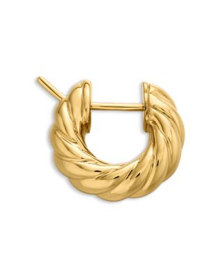 Sculpted Cable Hoop Earrings in 18K Yellow Gold, 14.4mm