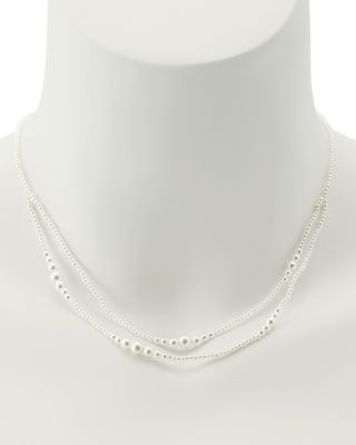 Hazel Imitation Pearl Layered Necklace, 16-18"