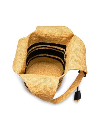 Leah Medium Striped Raffia Hobo Bag