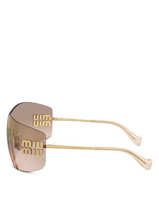 Rectangular Shield Sunglasses, 144mm