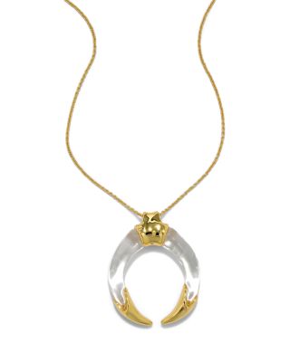 Gilded Tusk Lucite Necklace, 16"
