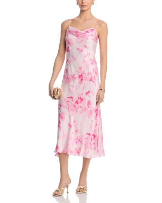 Oona Satin Sophie Floral Midi Dress
