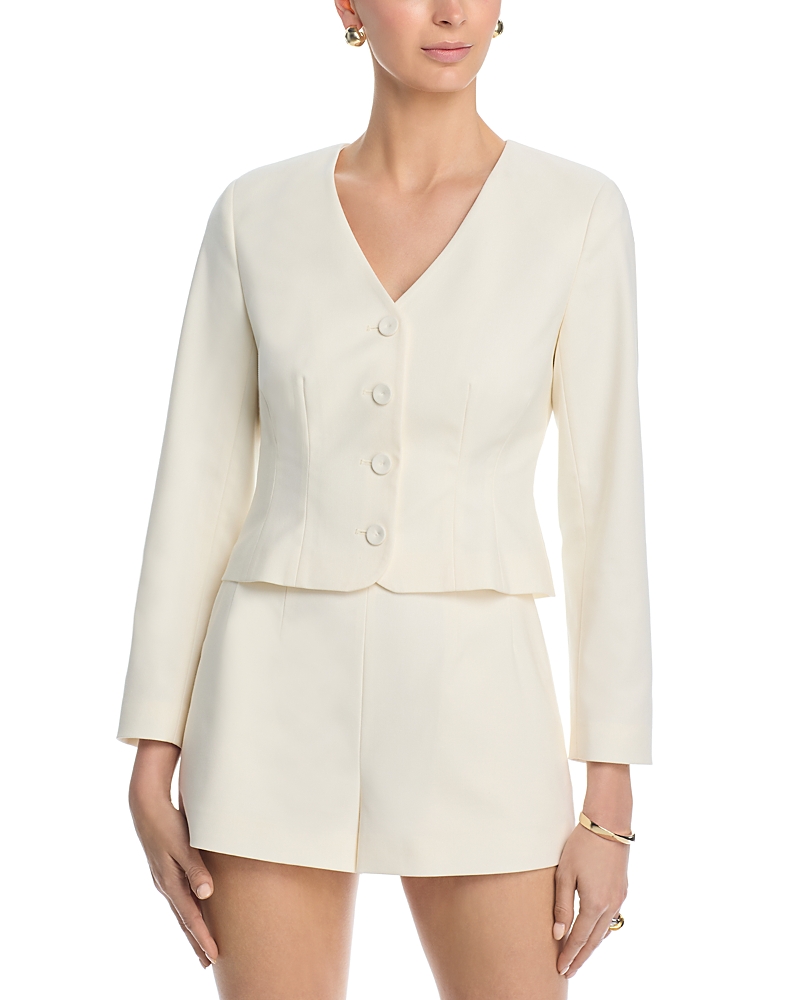 French Connection Halsey Twill Tailored Cropped Jacket