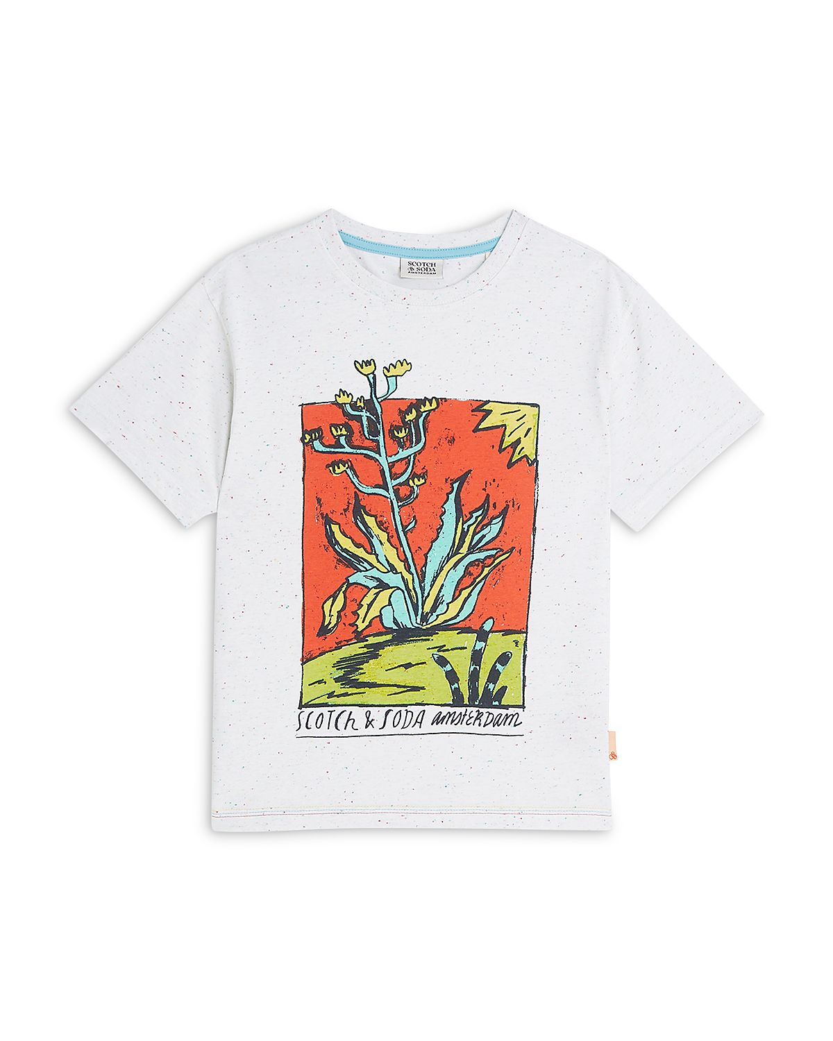 Scotch & Soda Boys' Front Artwork Neps Relaxed Fit Tee - Big Kid