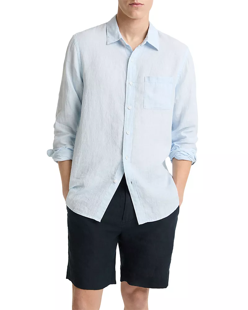 Vince Regular Fit Linen Shirt