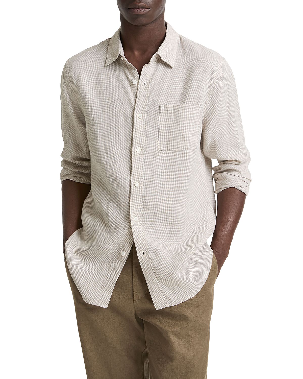 Vince Regular Fit Linen Shirt