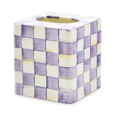 Violet Check Boutique Tissue Box Cover