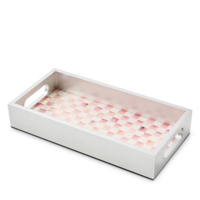 Rosy Check Glass Vanity Tray
