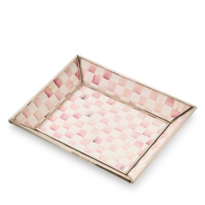 Violet Check Small Glass Tray