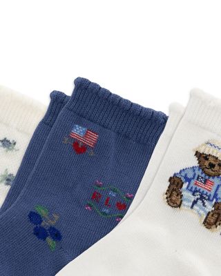 Girls' Blueberry Bear Socks, 3 Pack - Baby