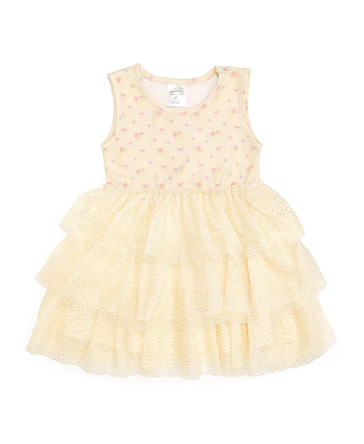 Sweet Wink Girls' Lemon Floral Tank Tutu Dress - Baby, Little Kid, Big Kid