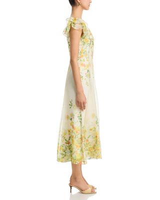 Floral Print Button Front Dress - Exclusive 