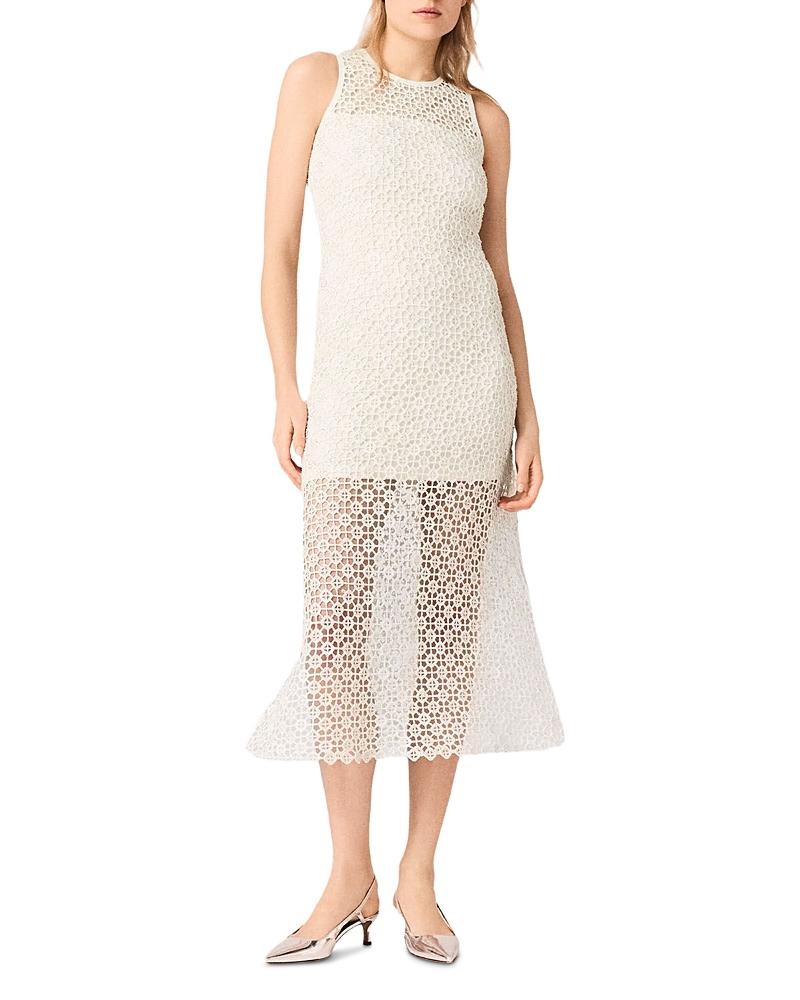 Maje Resilla Rhinestone Crochet Maxi Dress