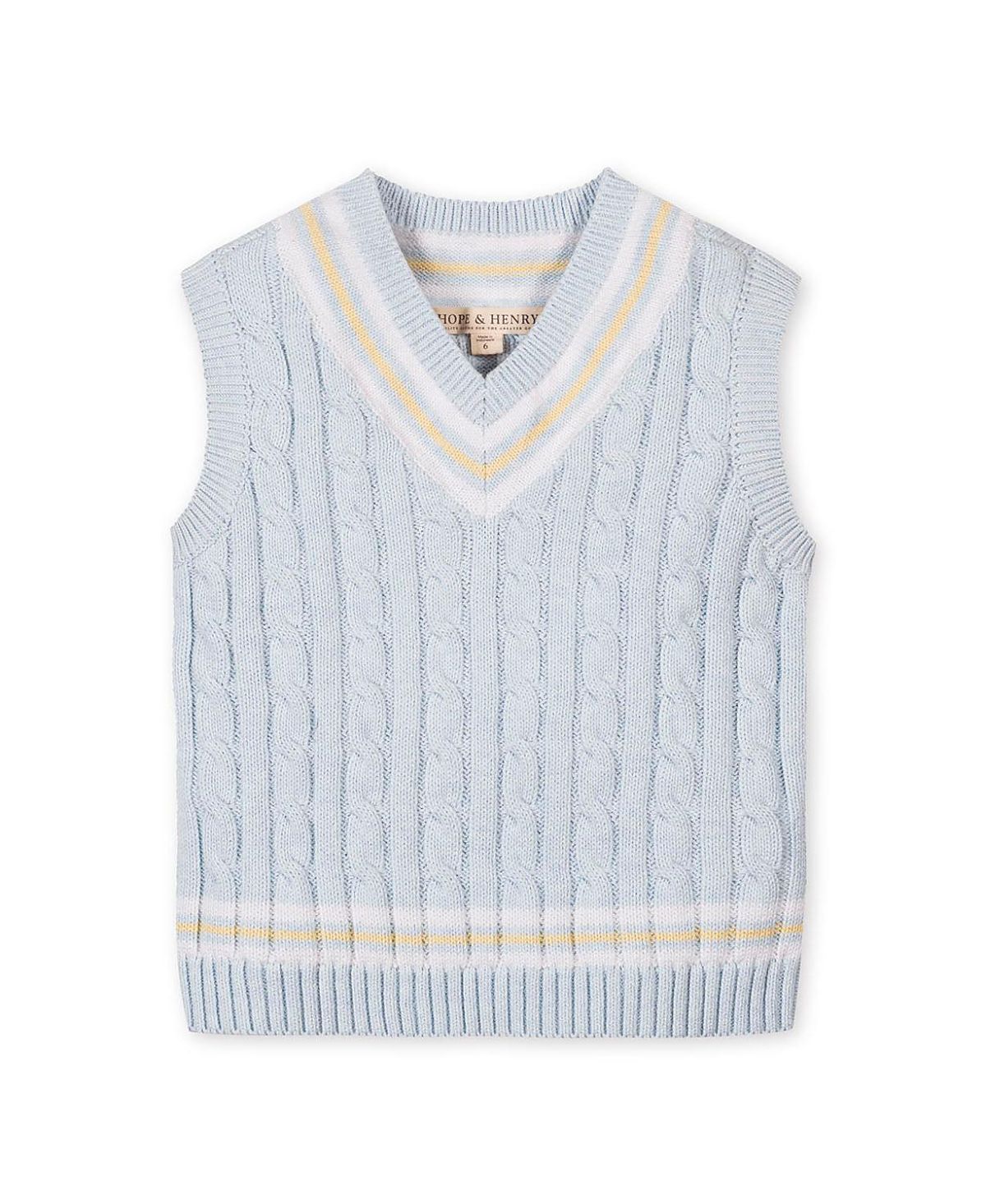 Hope & Henry Boys' Organic V-Neck Cricket Sweater Vest - Baby