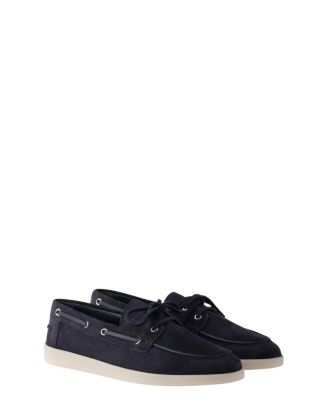Men's Suede Boat Shoes With Laces