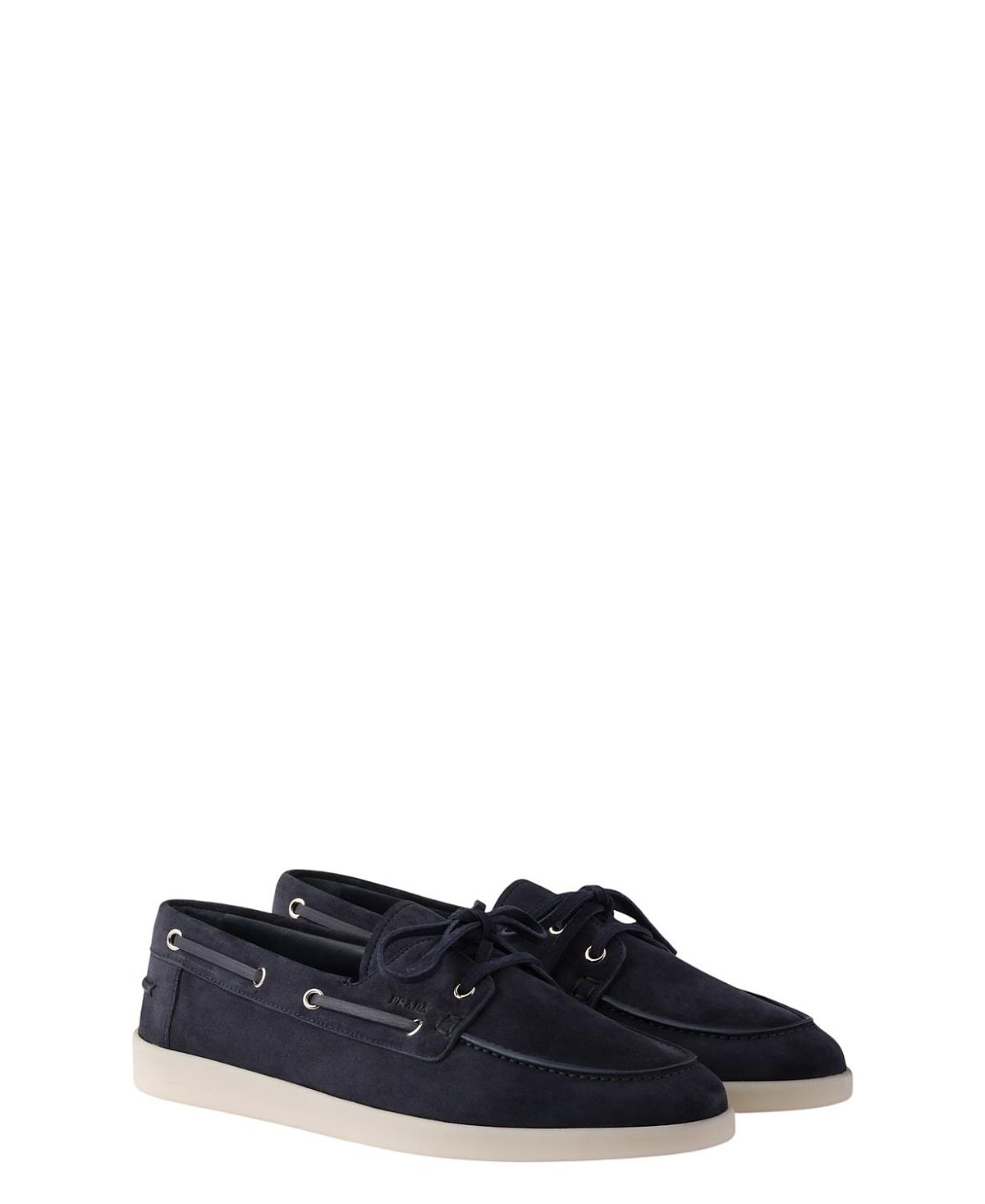 Prada Men's Suede Boat Shoes With Laces