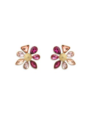 Cubic Zirconia Flower Stud Earrings - Exclusive