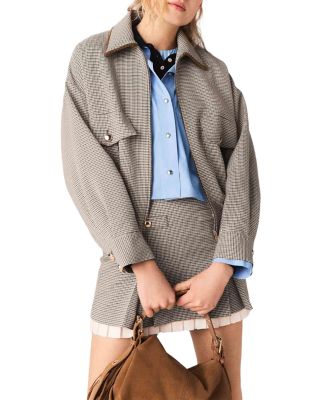 Checked Bomber Jacket