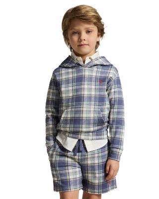 Boys' Plaid French Terry Hoodie & Shorts - Little Kid