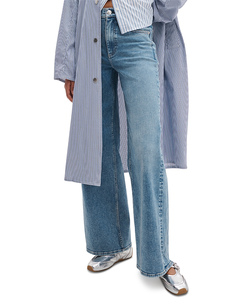 rag & bone Flexi Andi High Rise Full Wide Leg Jeans in Lyon