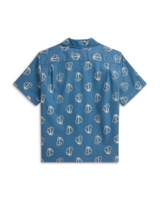 Boys' Anchor Print Cotton Oxford Shirt - Little Kid, Big Kid