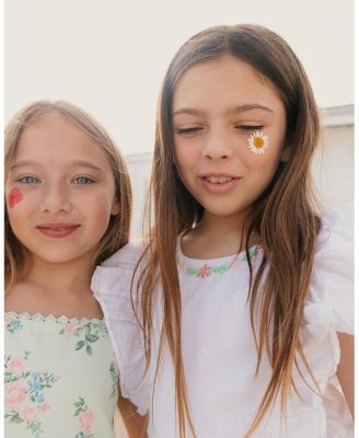 Girls' Linen Ruffle Jumper with Embroidery - Little Kid, Big Kid