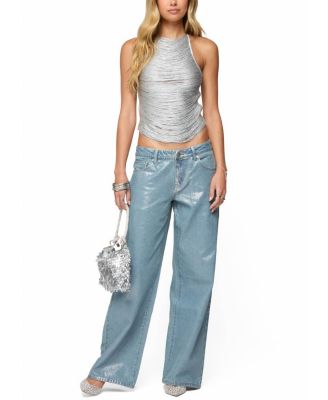  Jenney Shiny Low Rise Baggy Jeans