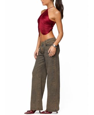 Hara Fringed Crisscross Backless Top