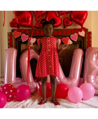  Girls' Heart Sleeveless Button Front Dress - Little Kid, Big Kid