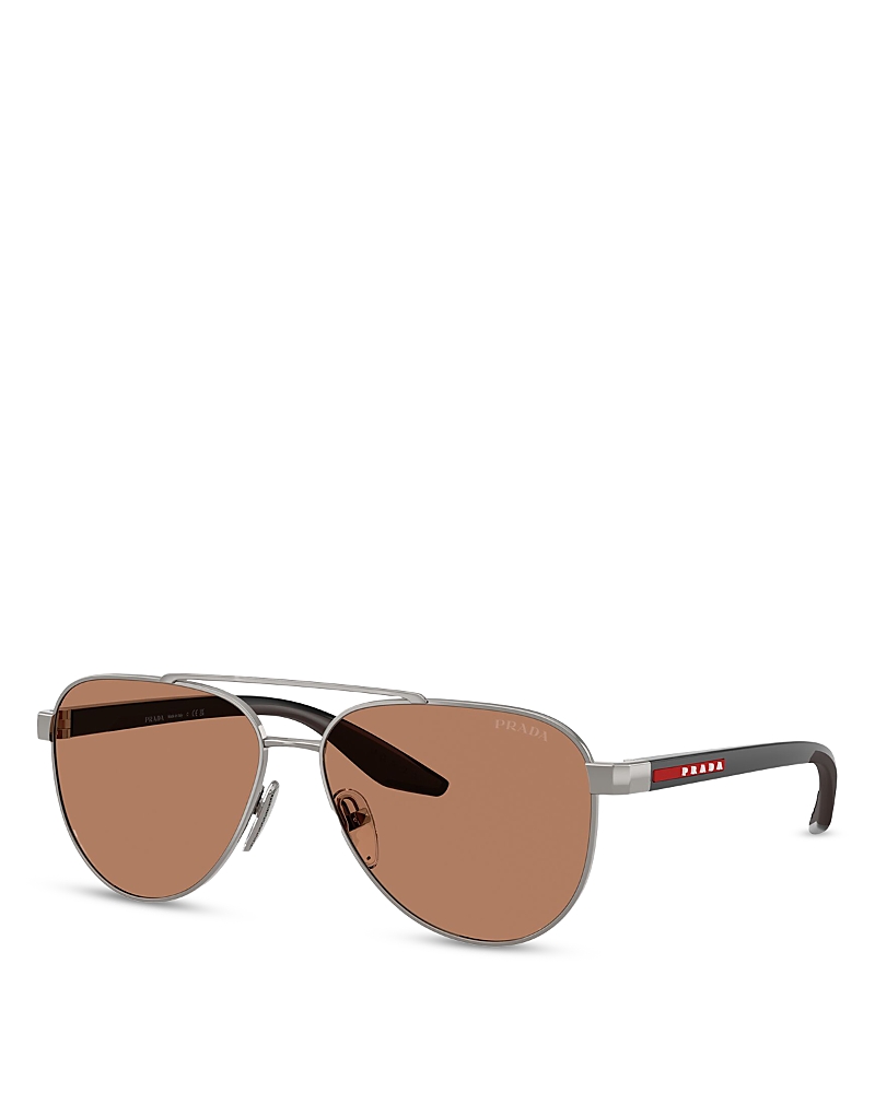 Prada Sport Linea Rossa Aviator Sunglasses, 58mm · OS