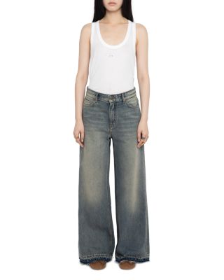 Eli High Rise Wide Leg Jeans in Light Blue 