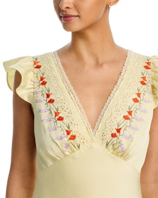 Lace And Embroidery Trim Dress - Exclusive