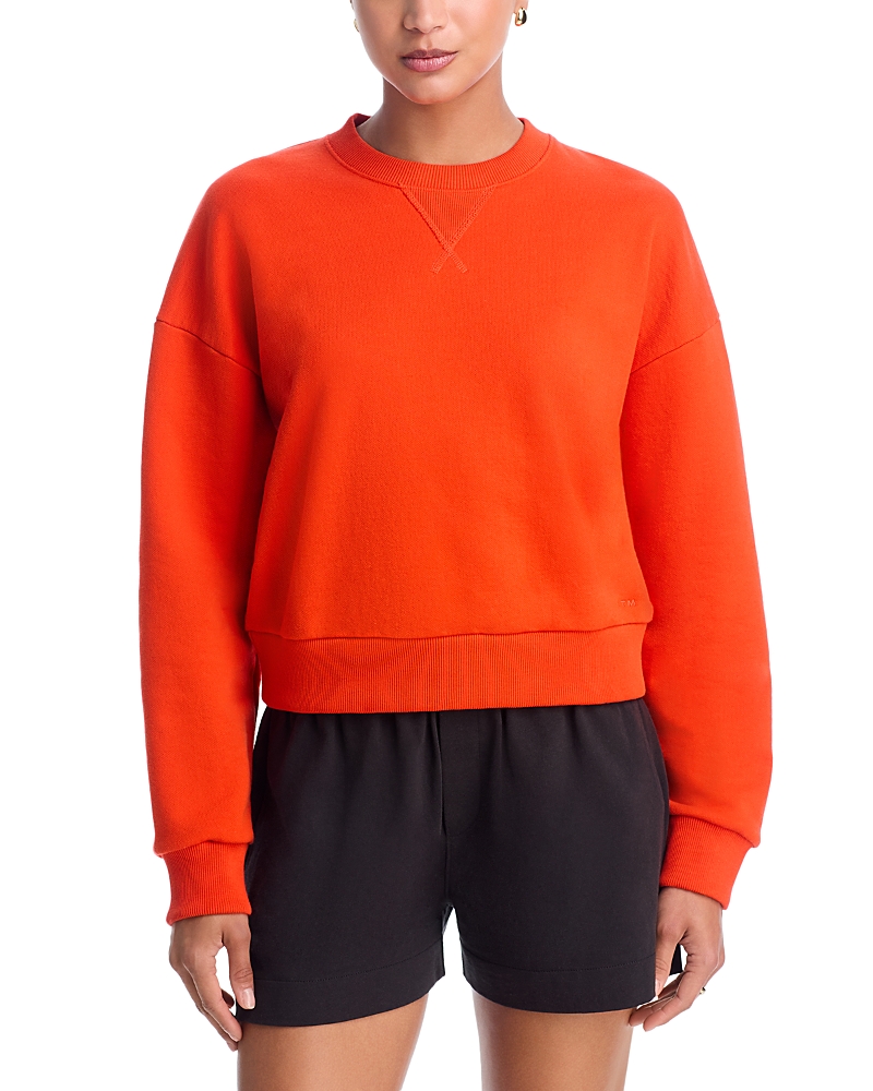 Atm Anthony Thomas Melillo French Terry Crewneck Sweatshirt In Tomato