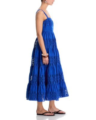 Lace Inset Tier Midi Dress - Exclusive