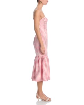 Gingham Strapless Dress - Exclusive