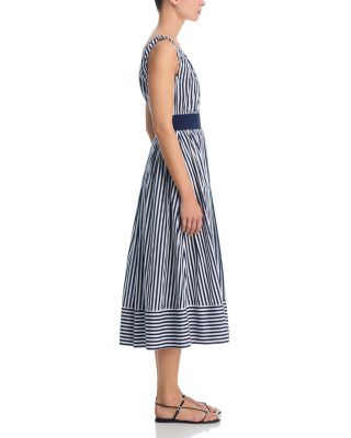 Stripe Popline Knit Tank Midi Dress - Exclusive