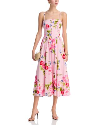 Floral Drop Waist Midi Dress - Exclusive