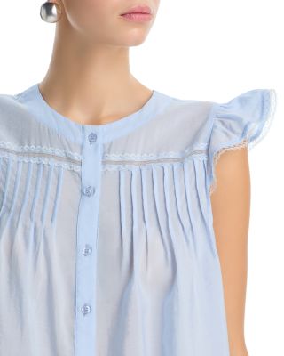 Pintuck Flutter Sleeve Top - Exclusive