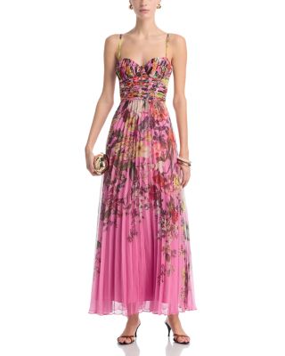 Pleated Floral Guest of Dress - Exclusive
