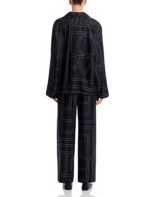 Monogram Silk Pajama Top