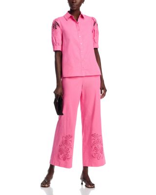 Embroidery Detail Pull On Pants