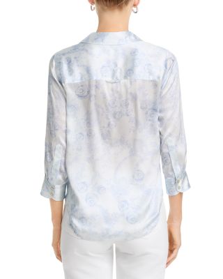 Dani Button Front Silk Blouse 