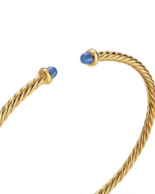 Micro Cablespira&reg; Flex Bracelet in 18K Yellow Gold with Blue Sapphires, 2.6mm